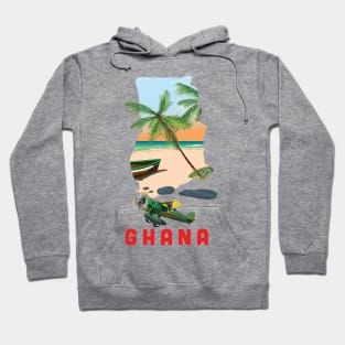 Ghana Map Travel poster Hoodie